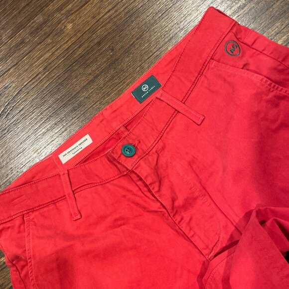 NWOT AG Green Label Men's 32x34.5 Graduate Trouser Tailored Leg Pant Red Stretch - Picture 2 of 8